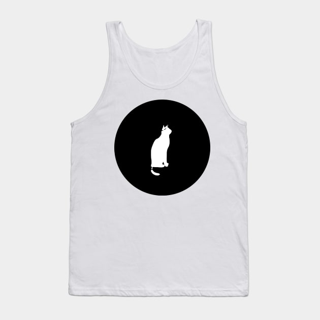 White Cat On The Moon Tank Top by SpieklyArt